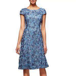 Alex Evenings Rosette A-Line Dress, size 10
